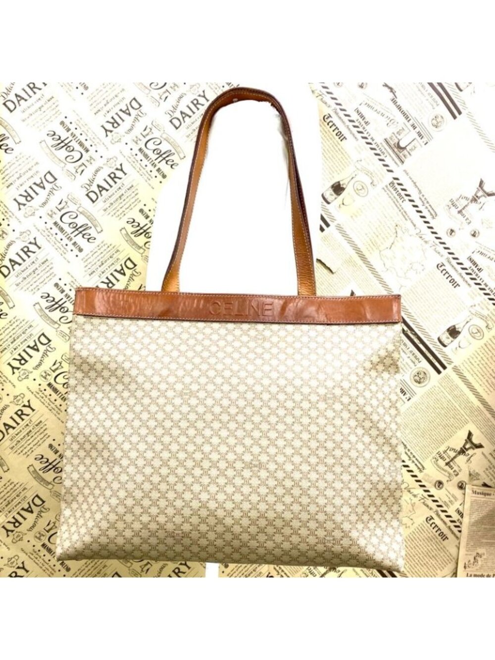 Celine Tote Shoulder Bag White Macadam Business - Picture 2 of 10